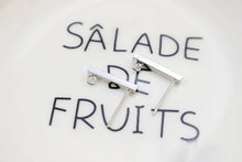 Load image into Gallery viewer, 10pcs Rectangular Mini Ear Post with Loops, S925 Silver Ear Pin, Nickel Free, 18K Gold/ Silver Plated Stud Earring Finding GZ201