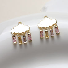 Load image into Gallery viewer, Dainty Cloud Charm, Coloured Cubiz Zircon Pendant, 18K Gold Plated, Bracelet Making Charm, Jewelry Findings GZ240