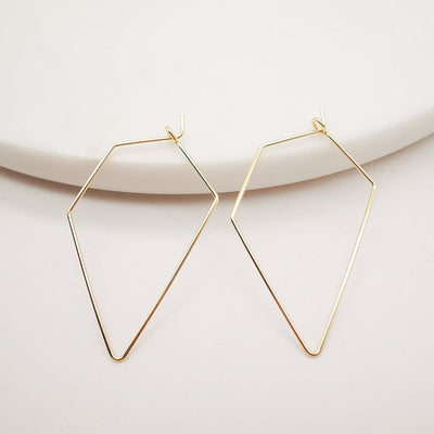 20pcs- 14K Gold Plated Hoop Earring Finding, 40x27mm, Nickel Free Geometry Earring Hoops, DIY Earring Charms, Earring Making Findings Z073