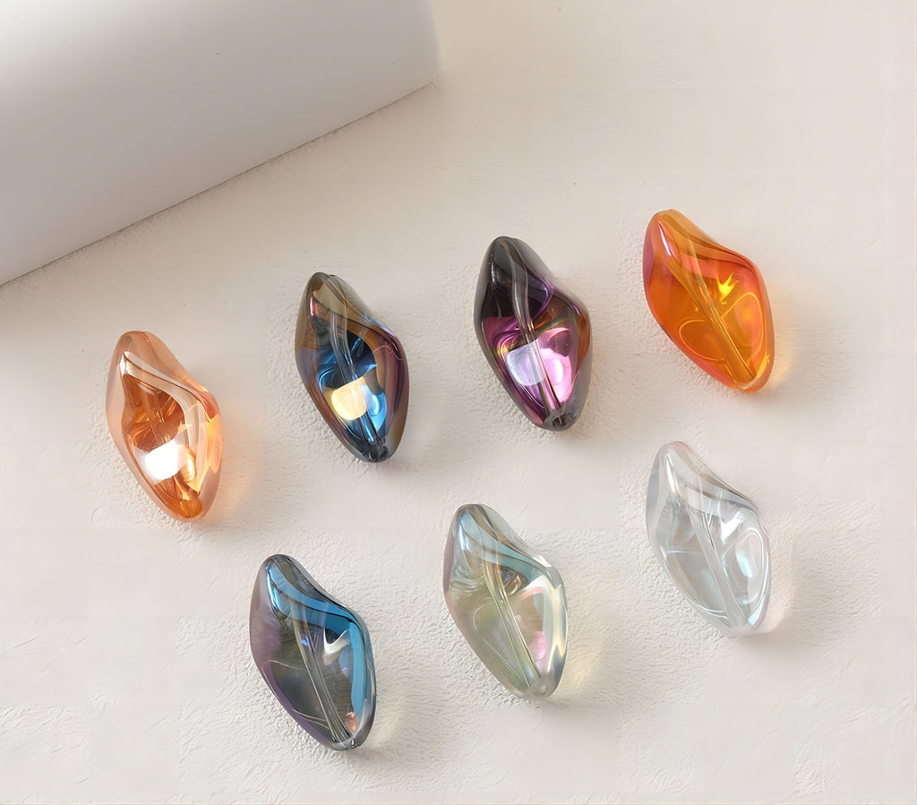 Irregular Glass Beads, Spacer Beads, 13x23mm, Crystal Glass Loose Beads for Jewelry Making, DIY Beads Finding GZ021