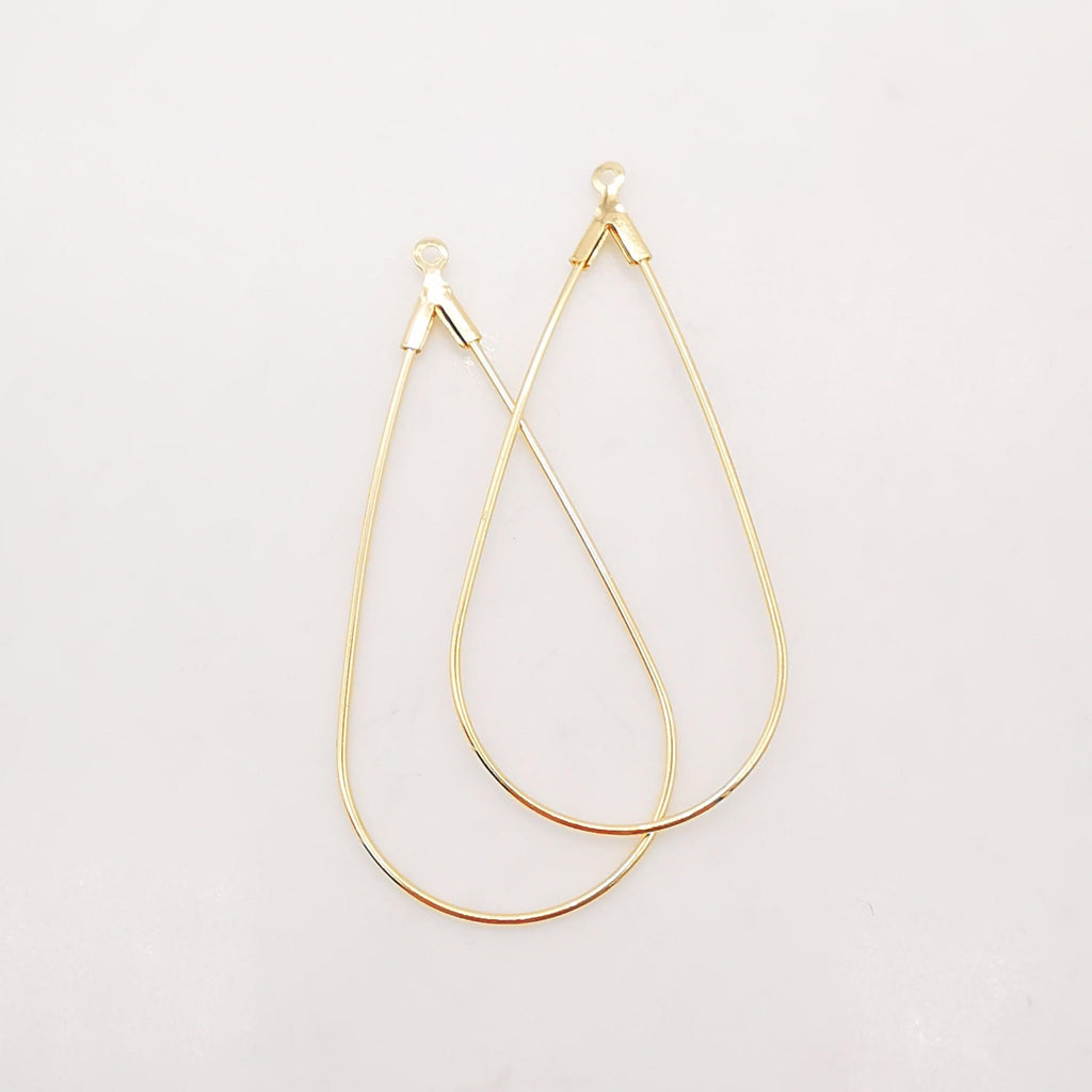 20pcs- Gold Drop Shape Earring Pendant, 44mm, Nickel Free Teardrop Earring Findings, DIY Earring Pendant, Jewelry Making Findings Z026