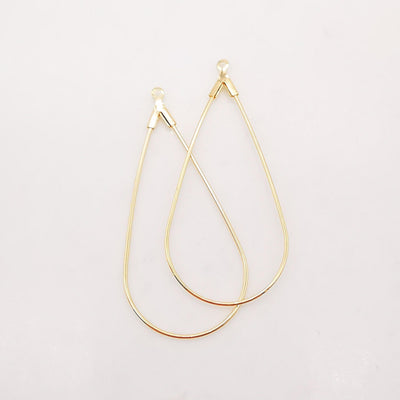 20pcs- Gold Drop Shape Earring Pendant, 44mm, Nickel Free Teardrop Earring Findings, DIY Earring Pendant, Jewelry Making Findings Z026