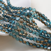 Load image into Gallery viewer, Gold Rimmed Round Glass Beads, 6*3mm, Crystal Glass Loose Beads for Jewelry Making, DIY Beads Finding GZ550