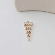 Load image into Gallery viewer, Triangle Shape Pendant, 18K Gold Plated, CZ Pave, Necklace Making Charm, Jewelry Findings D0286