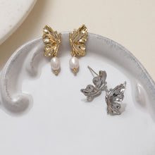 تحميل الصورة إلى عارض المعرض، مشبك أذن على شكل فراشة، دبوس أذن من الفضة الاسترلينية عيار 925، خالٍ من النيكل، أقراط أذن، أقراط مرصعة مطلية بالذهب عيار 14 قيراطًا BB124