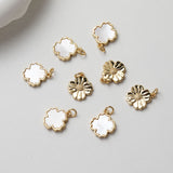 Flower Charm, Shell Flower Pendant, 14K Gold/Silver Plated, Necklace Earring Making Charms, Jewelry Findings GT029