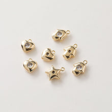 Load image into Gallery viewer, Hamsa Hand Charms, Star Charm, 14K Gold plated Cubic Zirconia Pave Pendant, Jewelry making supplies for Necklace and Bracelet GZ418