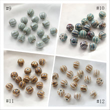 Cargar imagen en el visor de la galería, 5 cuentas espaciadoras de calabaza, colgante de calabaza de cerámica, cuentas de cerámica para hacer joyas, hallazgos de cuentas DIY GZ432