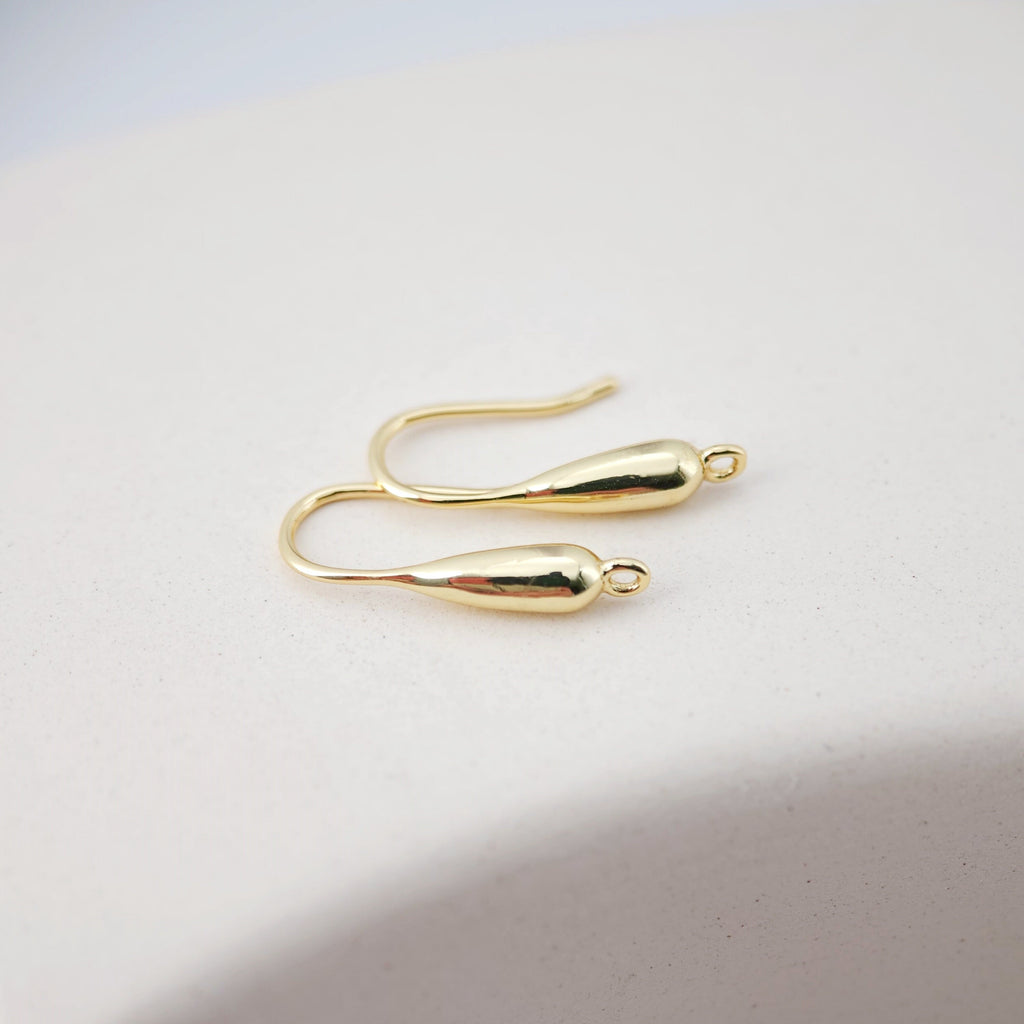 Fish Hooks, 18K Gold Plated Ear Wires, Gold Earring Earring Hooks, Ear Wires for Jewelry Making D0165