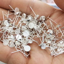Load image into Gallery viewer, 10pcs 18K Gold Flat Earring Post , 4mm/6mm/8mm,  Flat Back Round Earring Post, Hypoallergenic Stud Earring Findings TH031-ZX7030