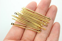 Load image into Gallery viewer, 10pc Long Bar Connector, 18K Gold Plated Bar Charm, 20mm,25mm,30mm,35mm,40mm Earring Making Findings GZ178
