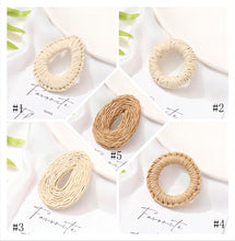 Load image into Gallery viewer, Rattan Weaving Earring Findings, Boho earring making, Hawaii Vacation Style Cute Earrings for girl ,Handmade Earring Finding BS004