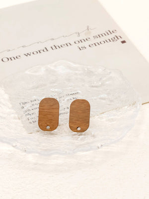 4PCS Wood Earrings,  Cylindrical Wooden Earrings for women, Reclaimed Walnut Wood, Nickel Free, Geometric Statement Earrings Finding  JT932