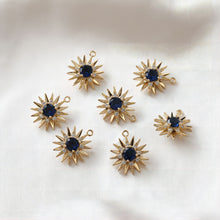 Load image into Gallery viewer, Danity Sun Shape Pendant, 14K Gold Plated, Crystal Charms, 15x17mm Jewelry Findings JH034