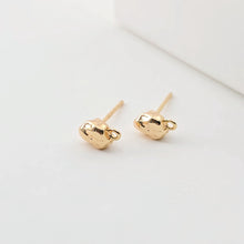 Load image into Gallery viewer, Stone Ear Post With Loop, S925 Silver Ear Pin Nickel Free Earrings, Gold/Silver Ear Stud, Hypoallergenic Earring Findings ZX297
