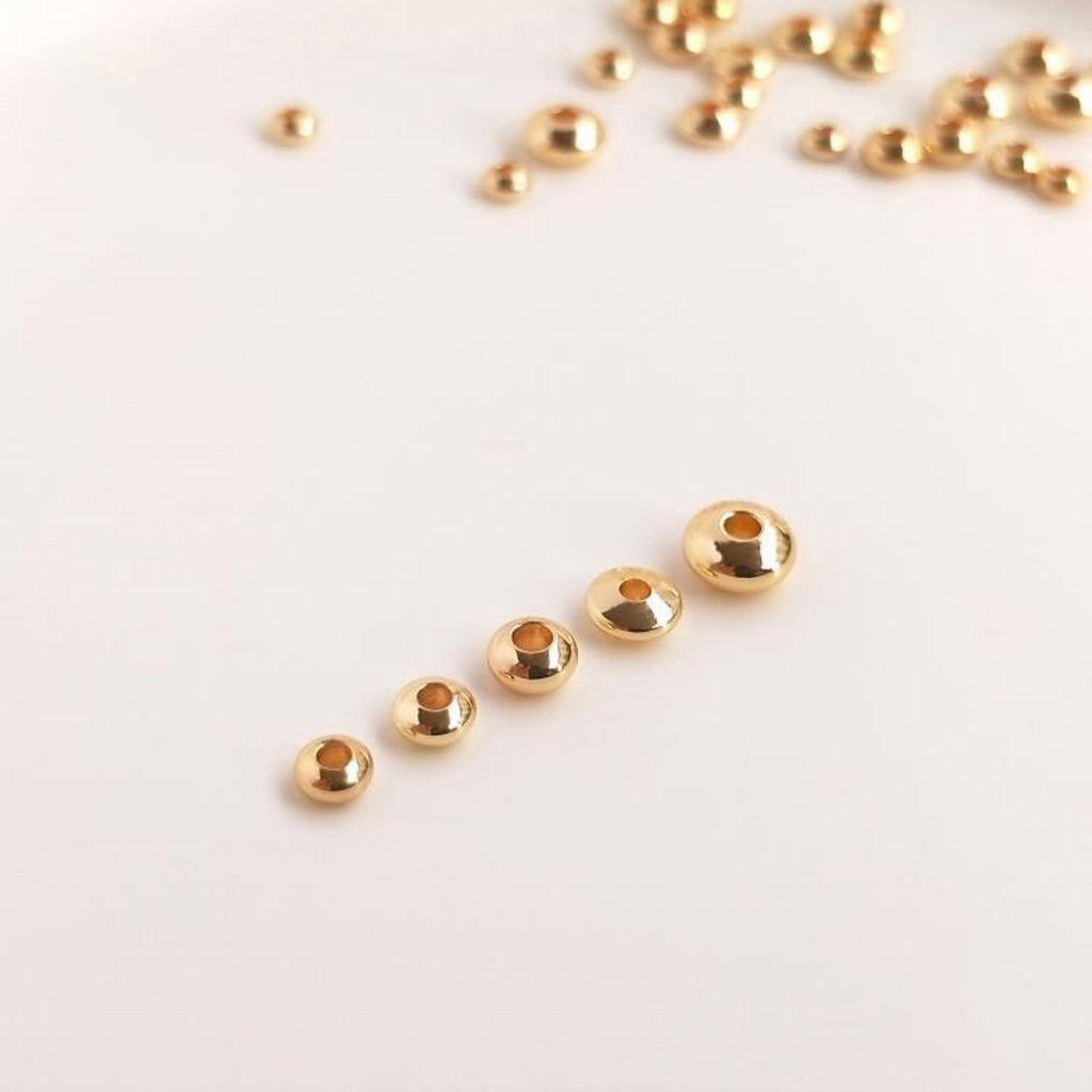 20pcs- Abacus Saucer Spacer Beads, 3mm, 4mm, 5mm, 6mm, 14K Gold Beads, Bracelet Beads, Jewelry Finding TH023-ZX7014