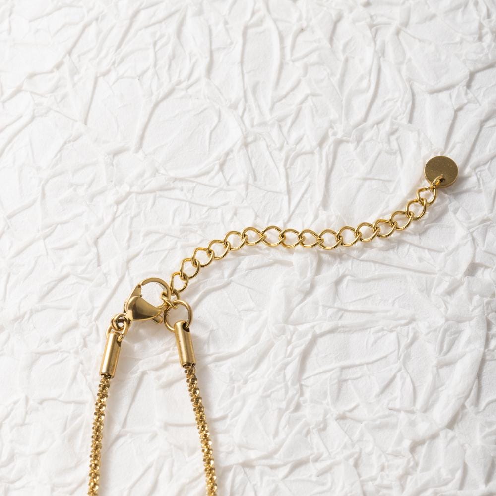 18K Sparkling Necklace, 316L Stainless Steel, Ready to Wear Necklace, 40+5cm/17.7 inch ZD007