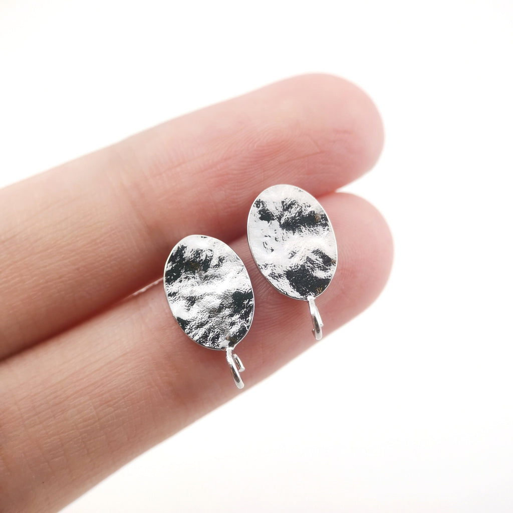 10pcs Oval Post With Loop,  18K Gold Stud Earring Nickel Free, Hypoallergenic Earring Findings ZX158