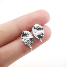 Load image into Gallery viewer, 10pcs Oval Post With Loop,  18K Gold Stud Earring Nickel Free, Hypoallergenic Earring Findings ZX158