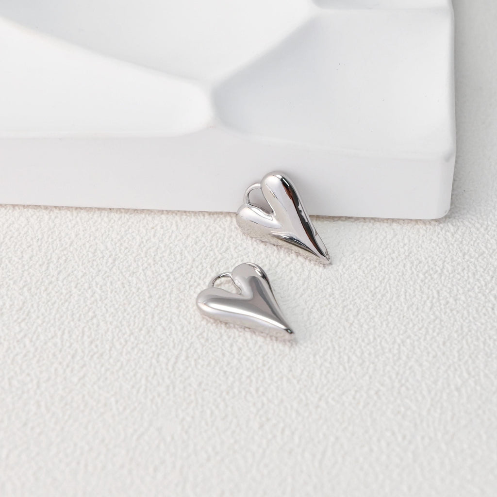 Dijes de corazón de oro, chapados en oro de 18 quilates, colgante de amor 3D, para hacer colgantes en collares y pulseras, accesorios de joyería D0380