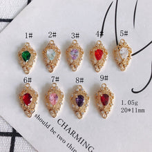 Cargar imagen en el visor de la galería, 4 piezas de dijes de conector de flor con bucles, conector bohemio, colgante de pavé cúbico, fabricación de pulseras y collares, accesorio de joyería chapado en oro MY033-F037