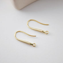 Load image into Gallery viewer, Fish Hooks, 18K Gold Plated Ear Wires, Gold Earring Earring Hooks, Ear Wires for Jewelry Making D0167