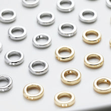 Load image into Gallery viewer, Gold Plated Circle Pendant , 9mm, 2 holes, Nickel Free Circle Charm, Circle Connectors, DIY Jewelry Making Findings GZ510