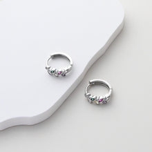 Cargar imagen en el visor de la galería, Aro de oreja con hoja arcoíris de circonita cúbica, aro huggie chapado en oro, cierre de palanca, accesorios para pendientes DIY, materiales para pendientes hechos a mano D0532-D0543