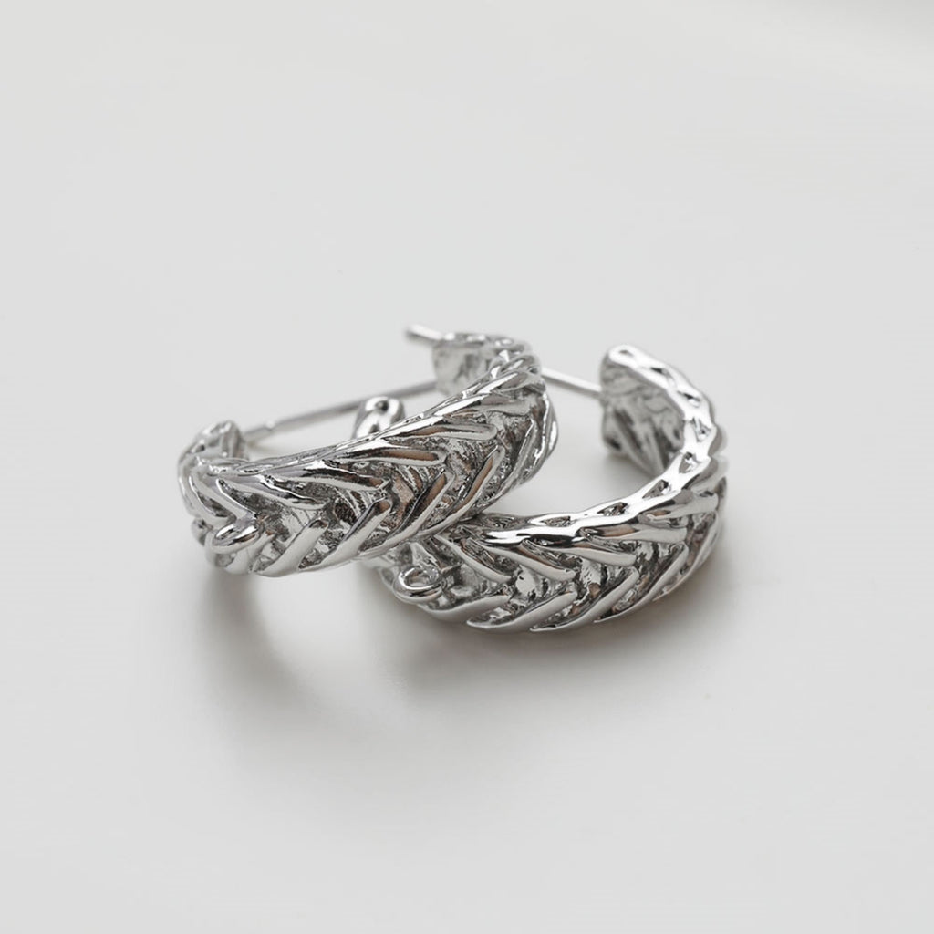 Pendientes de botón en forma de C, chapados en oro de 14 quilates y plata de ley 925, sin níquel, hipoalergénicos, JG044-D0360