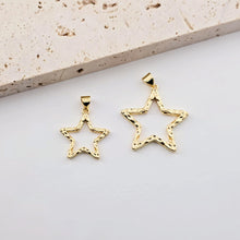 Load image into Gallery viewer, Openwork Star Charms, Openwork Heart Charms, 18K Gold Plated, Bracelet Making Pendant, Jewelry Findings S1278
