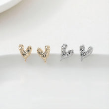 تحميل الصورة إلى عارض المعرض، قرط على شكل قلب مطروق، ذهب/فضة عيار 14 قيراط، قرط من الفضة الإسترليني S925 بدون نيكل، قرط على شكل قلب مع حلقة GE007