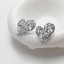 تحميل الصورة إلى عارض المعرض، قرط على شكل قلب غير منتظم، ذهب/فضة عيار 14 قيراط، أقراط فضة S925 خالية من النيكل، قرط على شكل قلب مع حلقة GE112