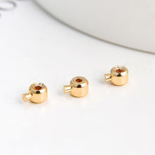 Load image into Gallery viewer, 20pcs 18K Gold Plated Crimp End Beads, Cord ends, Bead Ends 3.2mm, hole 1mm, Jewellery Making Findings ZZ005-ZX7049