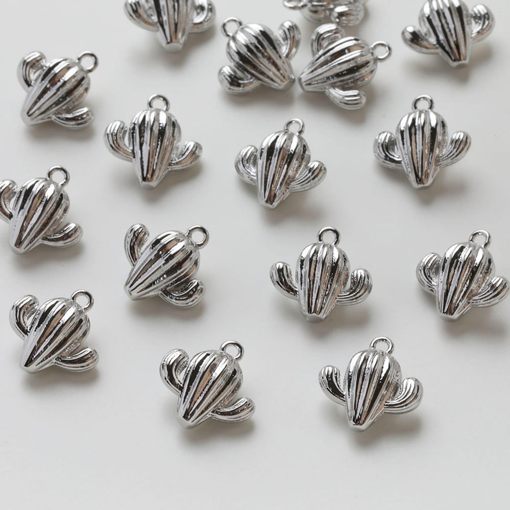 Colgante de cactus, colgante de caracol, colgante de cactus en oro de 14 quilates, dijes para collar GZ749