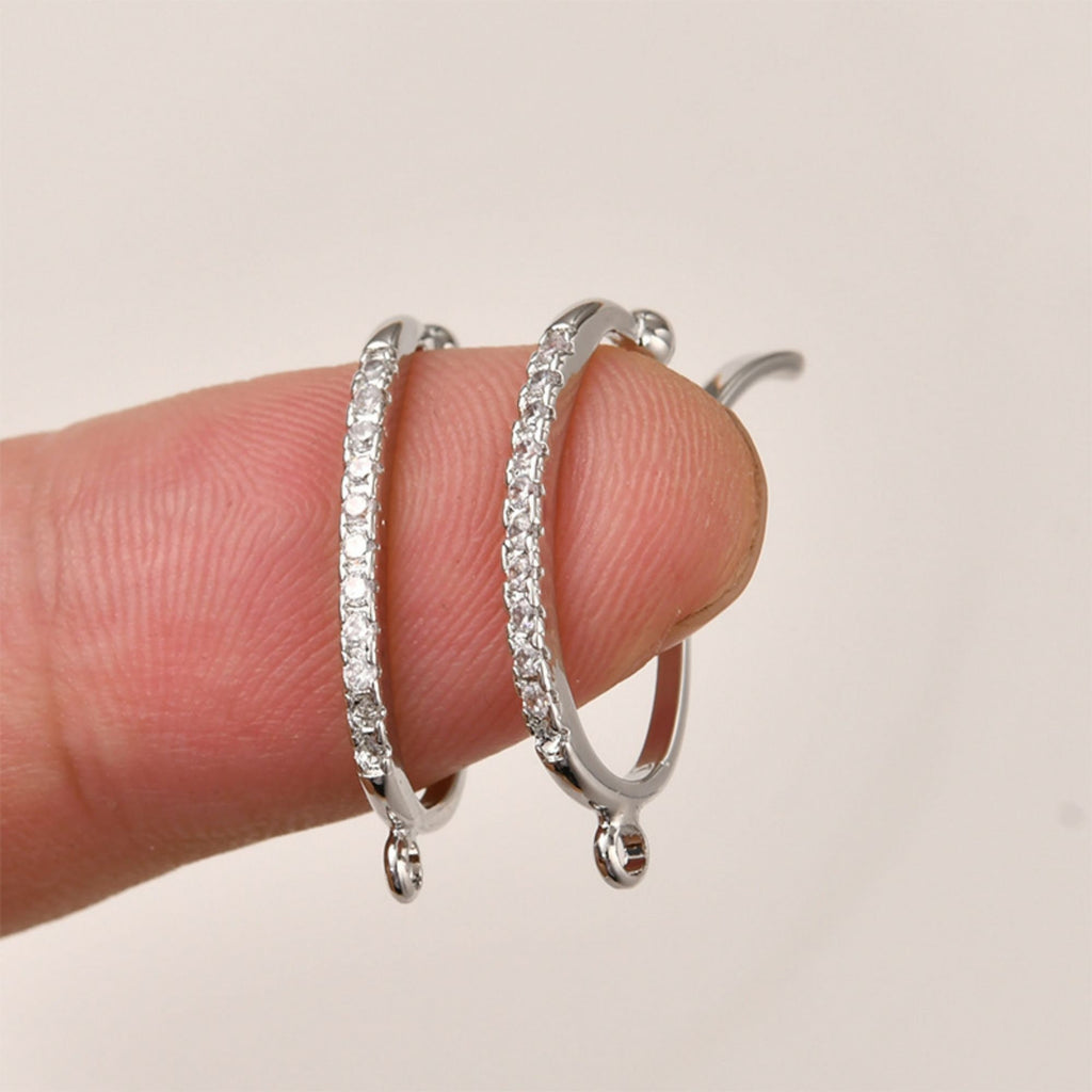 سوار أذن غير ثاقب، سوار أذن مزود بحلقة، مرصع بأحجار الزركونيا المكعبة، 26 مم، مطلي بالذهب/الفضة عيار 18 قيراطًا، أداة العثور على الأقراط بنفسك LL237