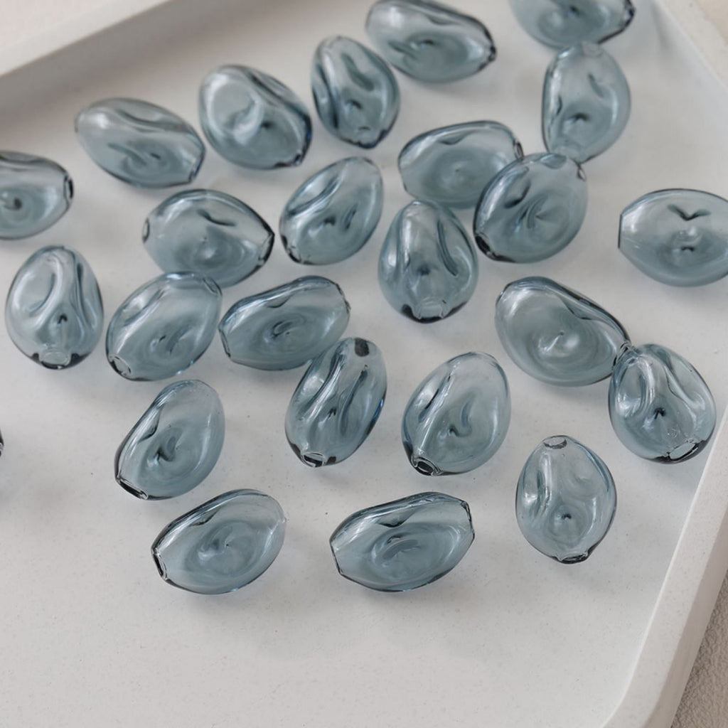 Glass Bubble Beads,Irregular Ellipsoid Glass Beads, Colorful Hand Blown Hollow Round Globes for Jewelry Making, DIY Beads Finding GZ561