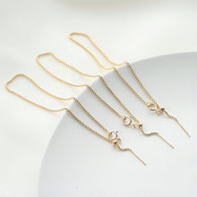 Load image into Gallery viewer, Gold Filled Adjustable Box Finished Chain for Bracelet/Necklace With Spring Clasp, 1.1mm, 7 Inch READY To WEAR Bracelet Findings, USA, BL007