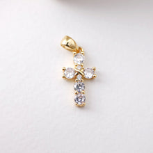 Load image into Gallery viewer, Cross Charms, CZ Pave Cross Pendant, Multiple Cross Styles, 18K Gold Plated Brass, Necklace Making Charms, Jewelry Findings S1198
