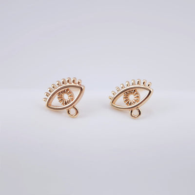 أقراط على شكل عين شريرة، مطلية بالذهب، مع حلقة، مضادة للحساسية، أدوات يدوية الصنع، لوازم صنع الأقراط بنفسك ZX218