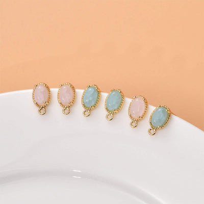 Oval Shape Earring Post With Loop, S925 Silver Pin Nickel Free Earrings, Crystal Gemstone Stud, Hypoallergenic Earring Findings LL234