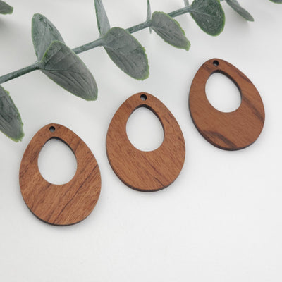 Teardrop Wood Charms, Drop Wooden Pendant, Reclaimed Walnut Wood, Geometric Statement Wood Earrings Diy Ideas JT978