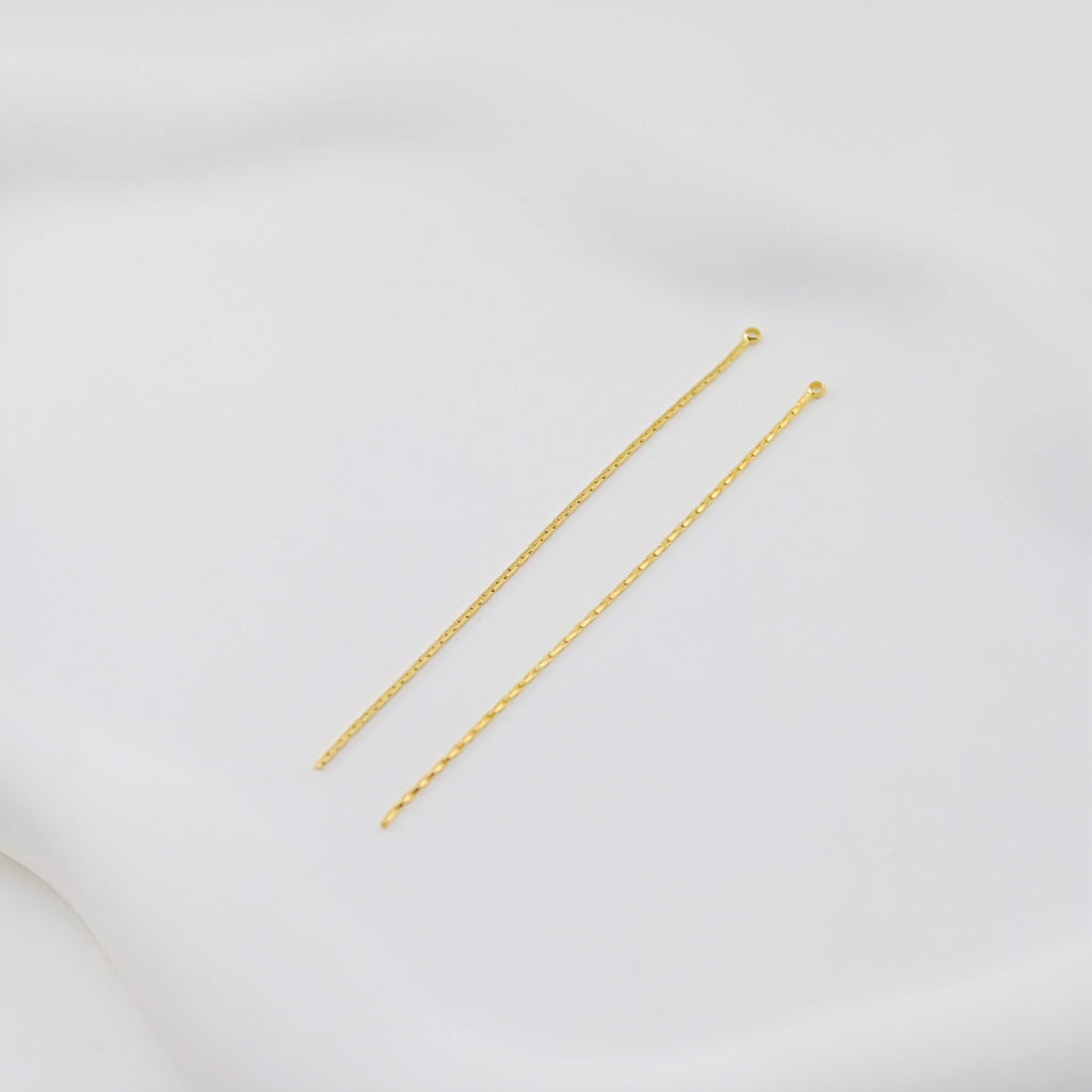 10pcs 18k Real Gold Plated Chain Tassels with Loop, Hypoallergenic Earring Chain Connector for Studs, Jewelry making Findings ZX369