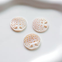 Load image into Gallery viewer, Pink Tree of Life, Mother-of-Pearl, MOP Shell Pendant, Engraved Pink Nacre, Shell Charm, Mother of Pearl Jewelry Making Findings RY017