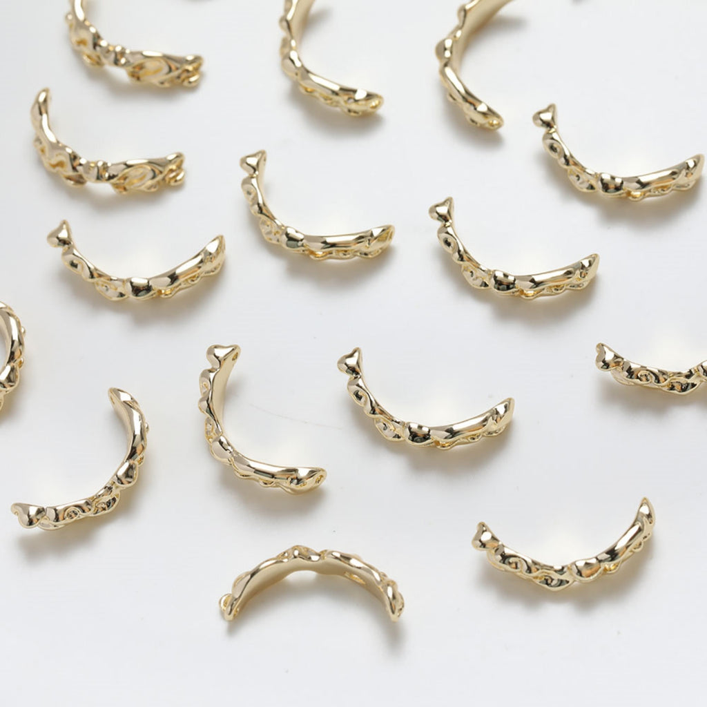 موصل غير منتظم مع حلقات، مطلي بالذهب/الفضة عيار 14 قيراطًا، نتائج صنع أساور، نتائج مجوهرات GZ257