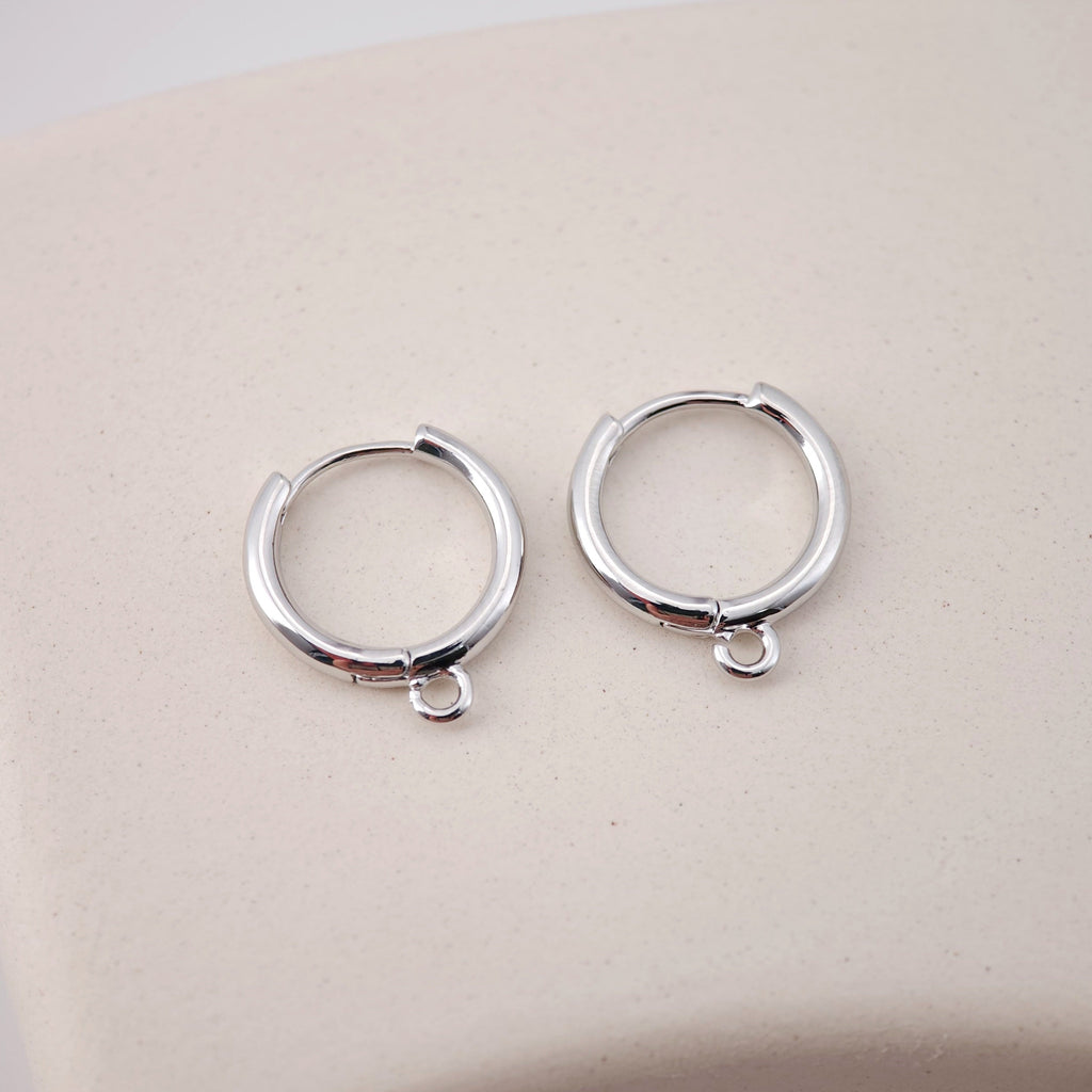 Glossy Surface Earring Hoop, Simple Huggie Earring with Loop, Everyday Huggie Hoops Multiple Sizes Customised,Handmade Earring Supplie D0125