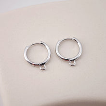 Load image into Gallery viewer, Glossy Surface Earring Hoop, Simple Huggie Earring with Loop, Everyday Huggie Hoops Multiple Sizes Customised,Handmade Earring Supplie D0125