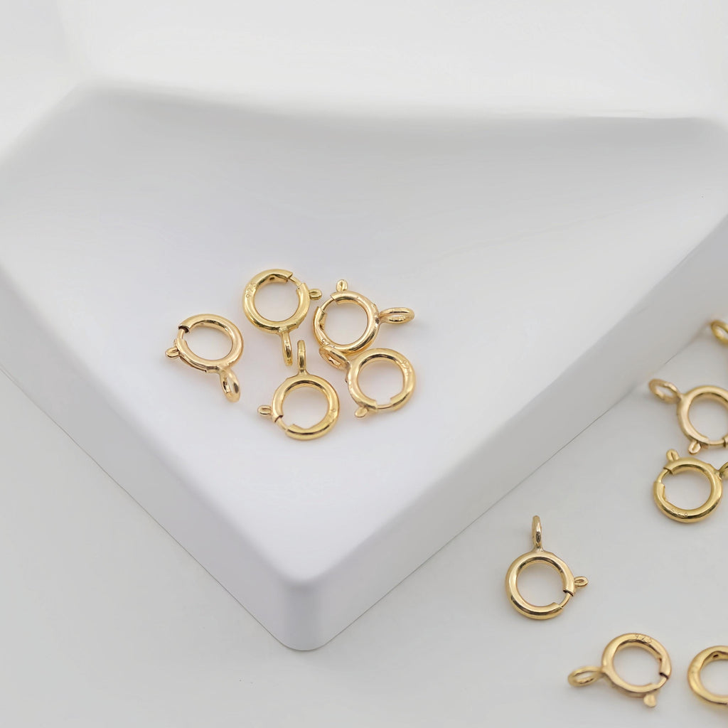 10 قطع - مشبك زنبركي من الفضة الإسترلينية عيار 925، مقاس 6 مم، مشبك مطلي بالذهب عيار 18 قيراطًا، مشبك جراد البحر، مشبك قلادة لصنع المجوهرات Z065