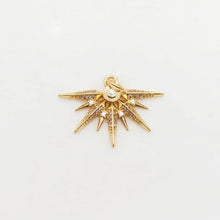 Load image into Gallery viewer, Starlight Charms, Pave Cubic Star Pendant, 27.4mm, 18K Gold Plated, Necklace charms, Jewelry Findings S20396