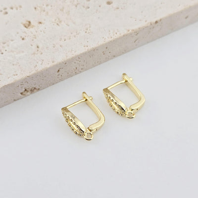 18K Gold Plated U Shape Hoop Earring, Huggie Hoops Earring Parts, U shape Hoop earring for Jewelry Making D0253