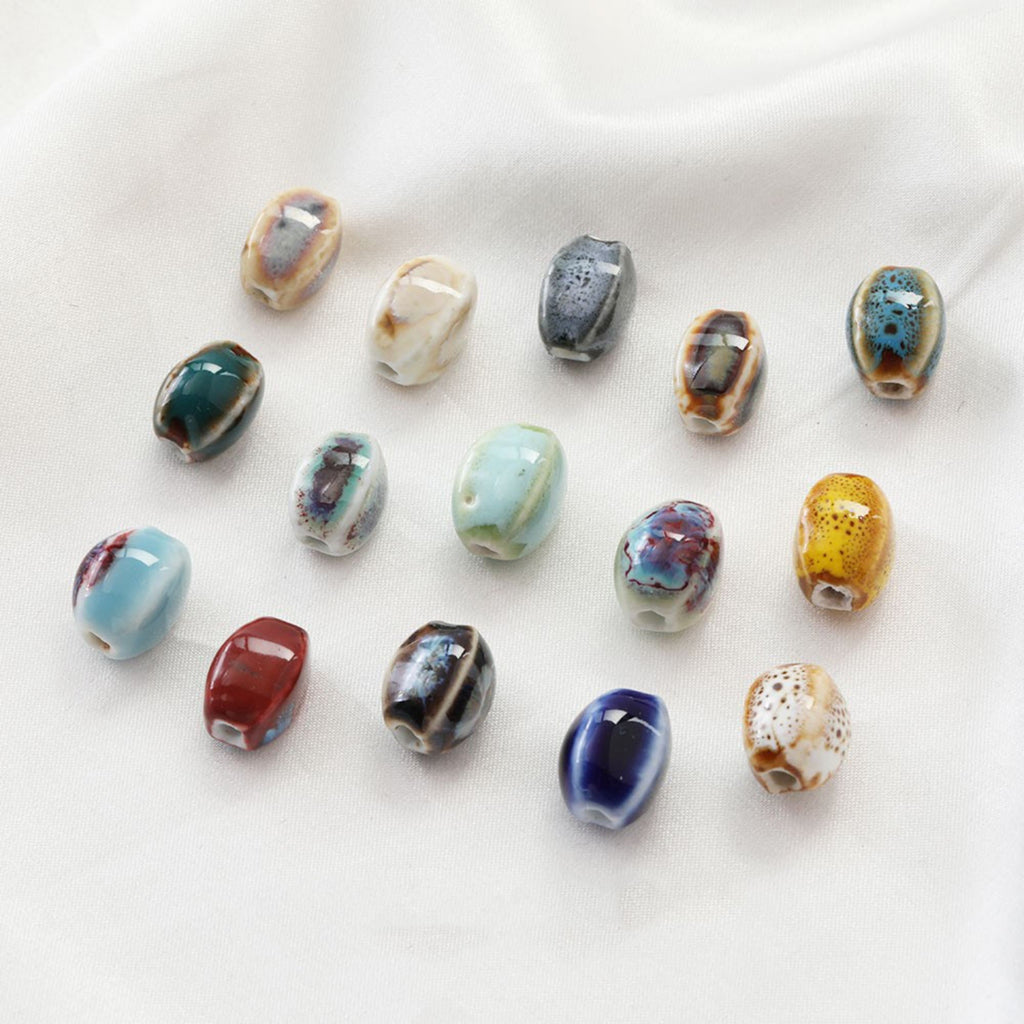 5 cuentas espaciadoras ovaladas, colgante ovalado de cerámica, cuentas de cerámica para hacer joyas, hallazgos de cuentas DIY GZ434